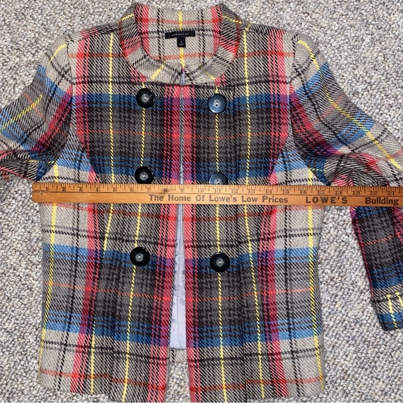 Multicolor Military Button Style Tweed Crop Blazer - Picture 7 of 8